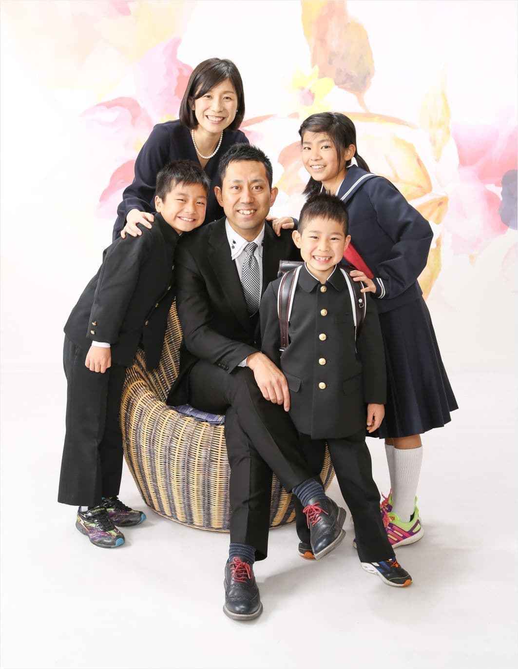 福井県越前市アオバフォトの入学時の家族写真