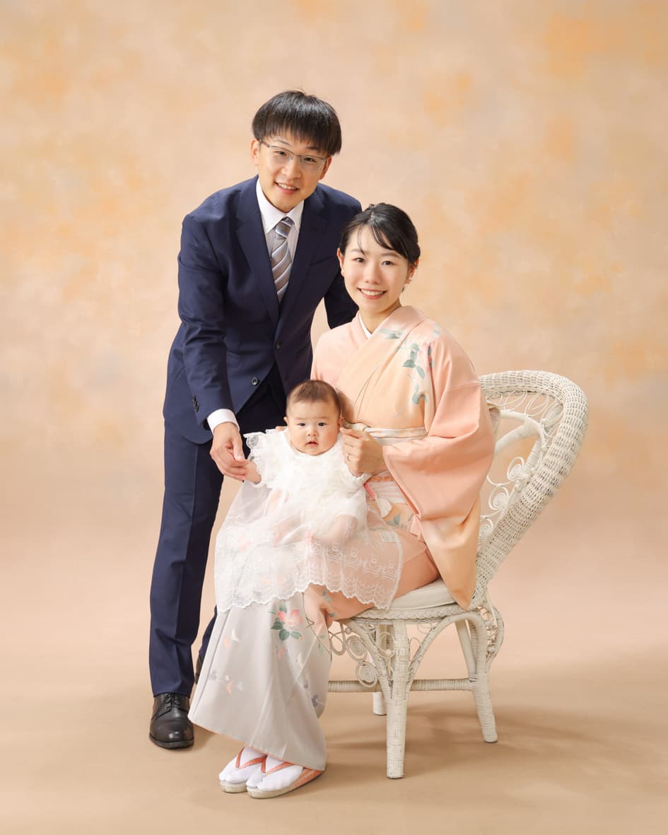 福井越前市のアオバフォトのスタジオで撮ったお宮参りの写真