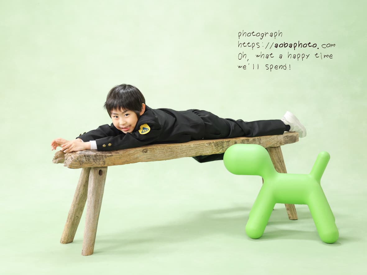 福井越前市のアオバフォトのスタジオで撮った入学式の写真