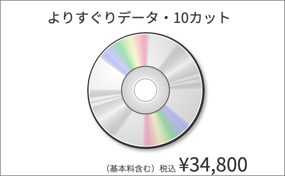 スタジオ撮影のデータのお値段です