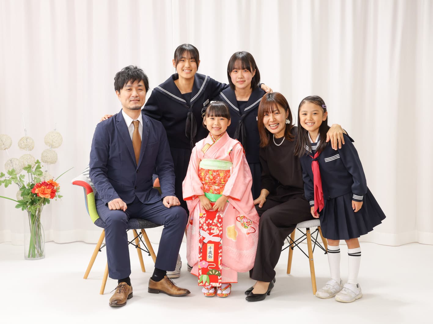 福井越前市のアオバフォトのスタジオで撮った七五三の写真