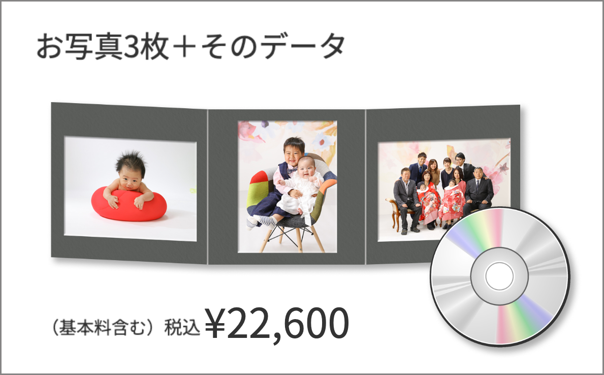 スタジオ撮影の写真台紙のお値段です