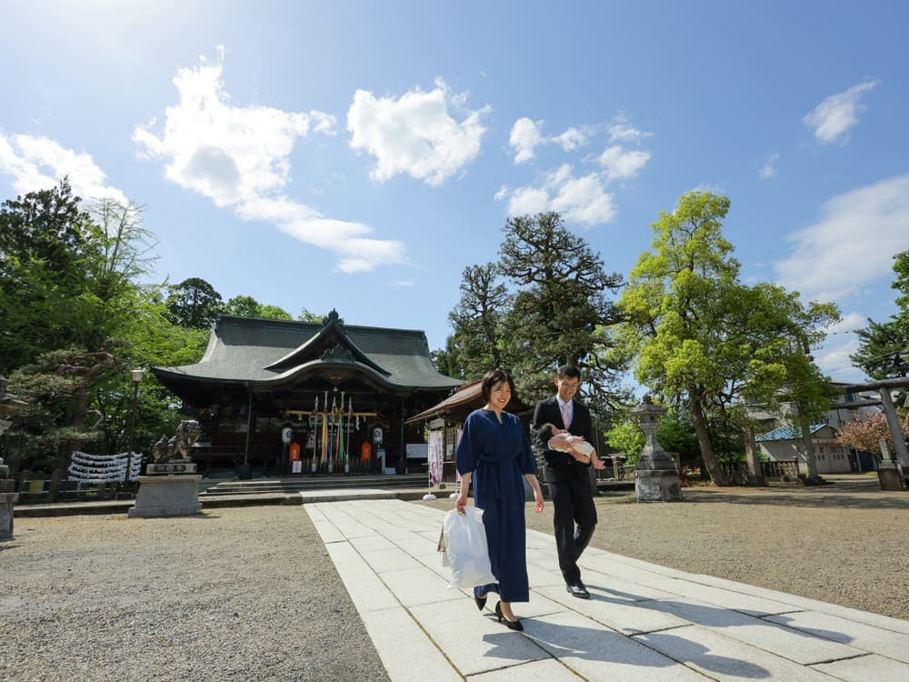 総社大神宮でのお宮参りの写真